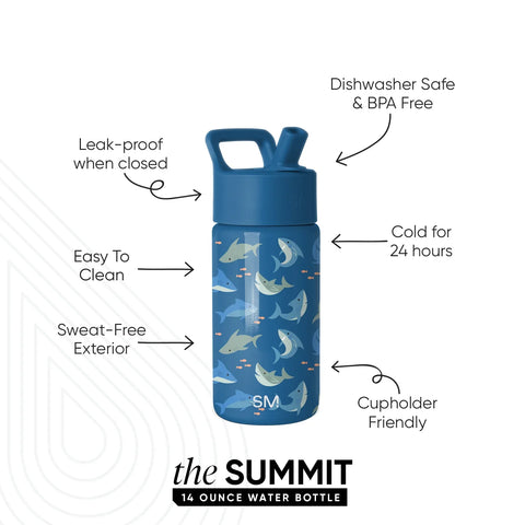 Summit Kids Water Bottle with Straw Lid