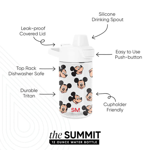 Summit Kids Plastic Water Bottle with Simple Flip Straw Lid