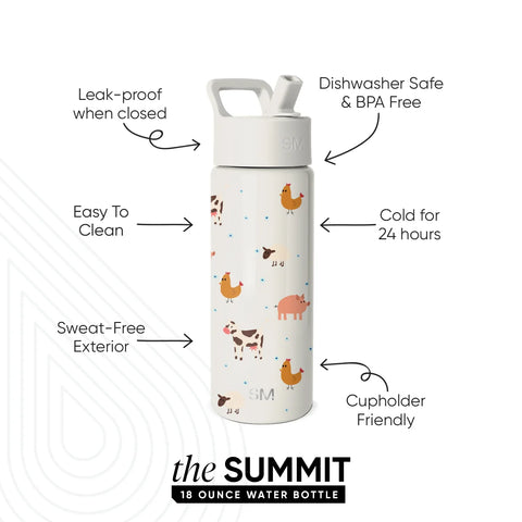 Summit Kids Water Bottle with Straw Lid