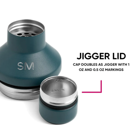 Classic Cocktail Shaker with Jigger Lid