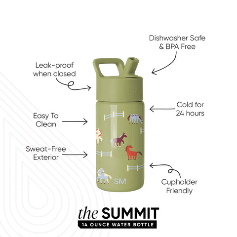 Summit Kids Water Bottle with Straw Lid