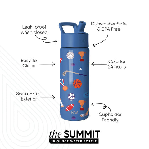 Summit Kids Water Bottle with Straw Lid