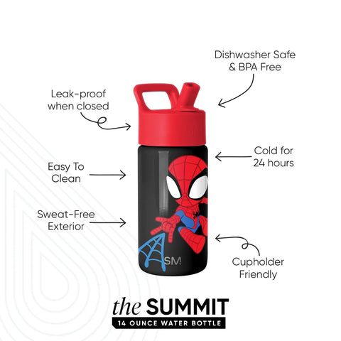 Summit Kids Water Bottle with Straw Lid