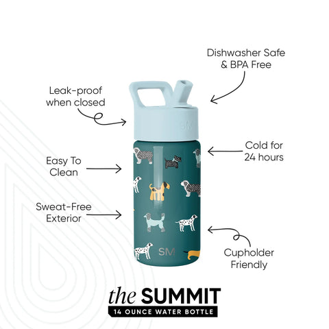 Summit Kids Water Bottle with Straw Lid