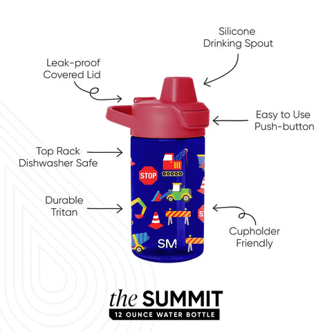 Summit Kids Plastic Water Bottle with Straw Lid