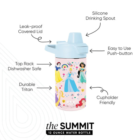 Summit Kids Plastic Water Bottle with Simple Flip Straw Lid