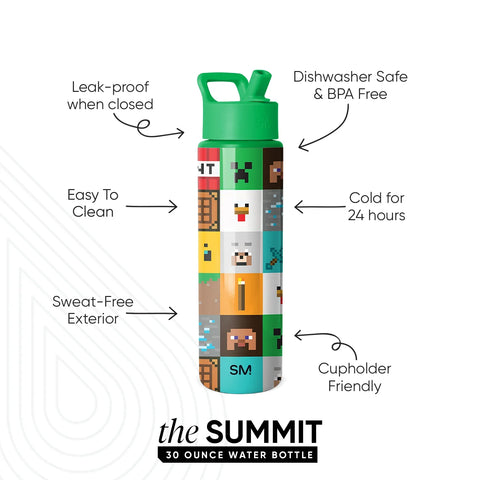 Summit Water Bottle with Straw Lid
