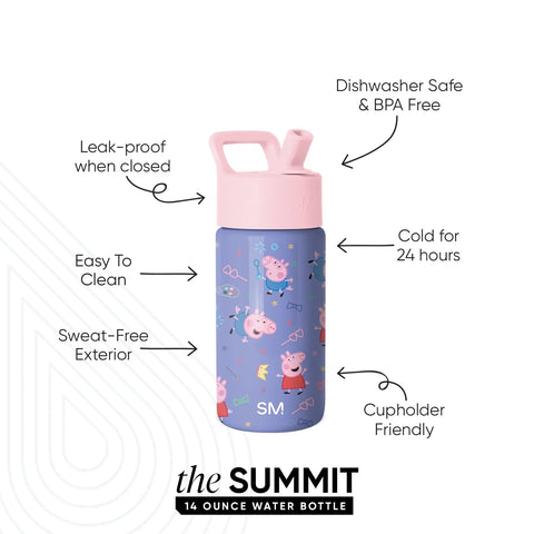 Summit Kids Water Bottle with Straw Lid