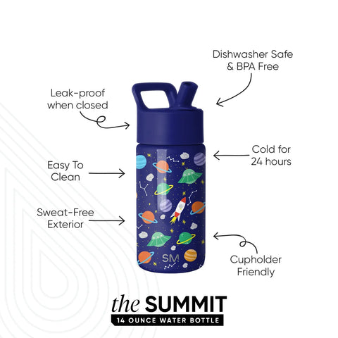 Summit Kids Water Bottle with Straw Lid