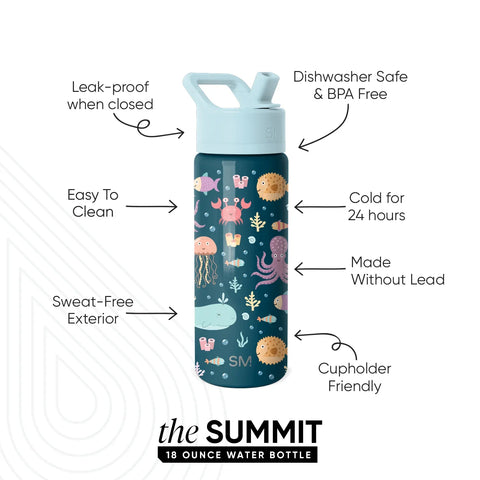 Summit Kids Water Bottle with Straw Lid