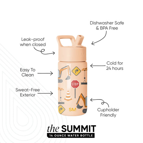 Summit Kids Water Bottle with Straw Lid