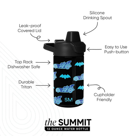 Summit Kids Plastic Water Bottle with Simple Flip Straw Lid