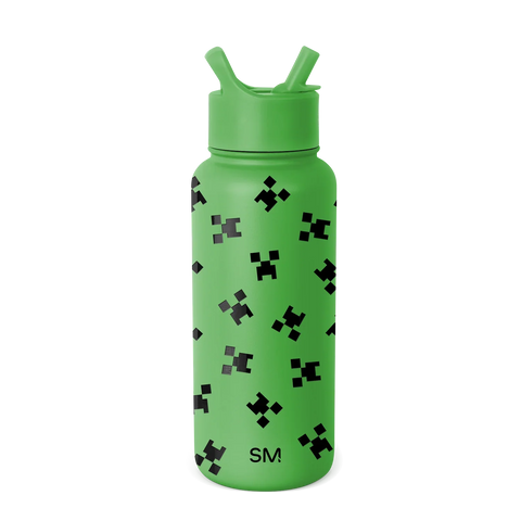 Minecraft Summit Water Bottle with Straw Lid