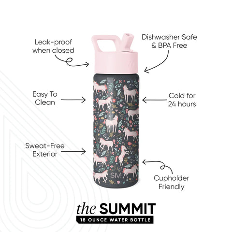 Summit Kids Water Bottle with Straw Lid