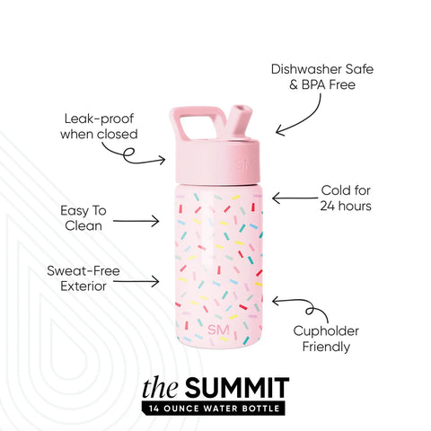 Summit Kids Water Bottle with Straw Lid